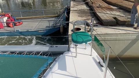 Barge leaving G dock