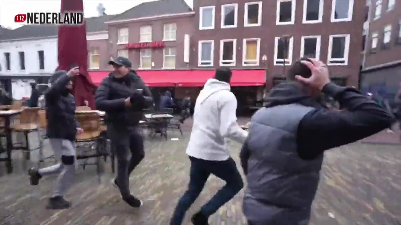 Riots at Koran burning in Arnhem,The Netherlands.