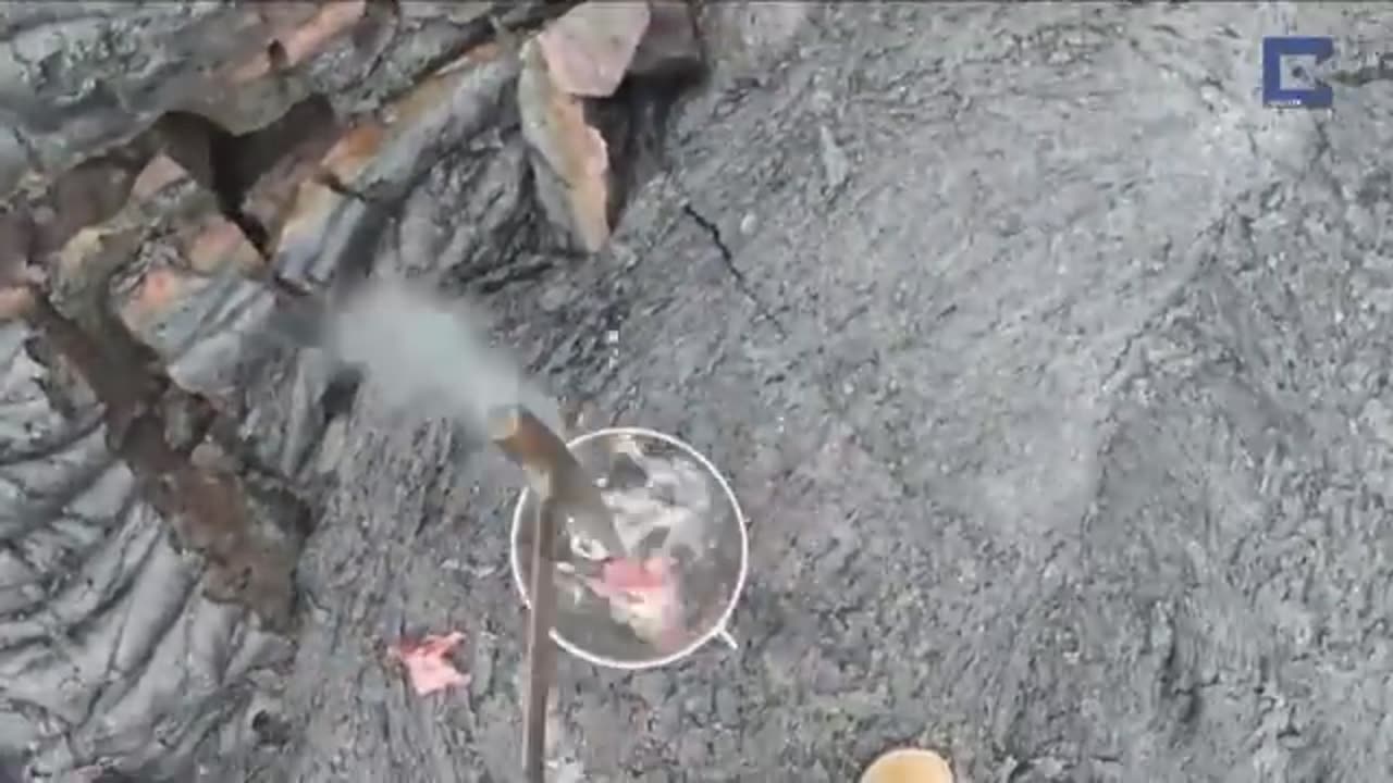 POV Of Geologists Collecting Lava