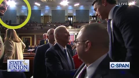 Newly elected TX congressman Greg Cesar was spotted desperately determined to shake Biden's hand