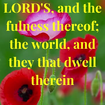 The earth is the LORD'S, and the fulness thereof; the world, and they that dwell therein