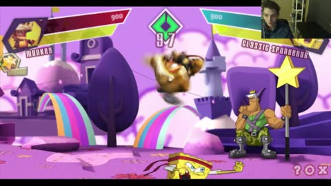 Monkey VS SpongeBob SquarePants In A Nickelodeon Super Brawl Showdown! Battle