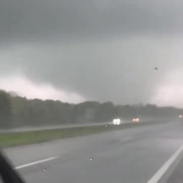 Large tornado of Highway 131 just South of Kalamazoo, Michigan 5-7-2024