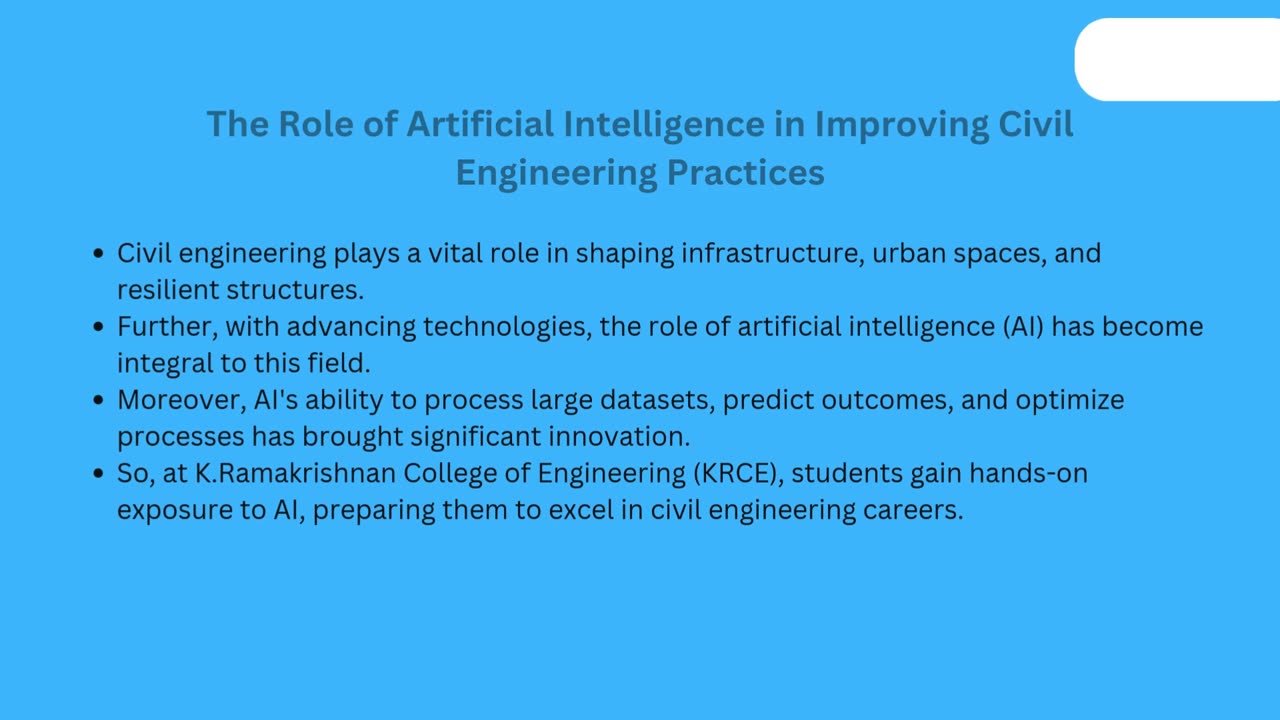 Role of Artificial Intelligence in Civil Engineering