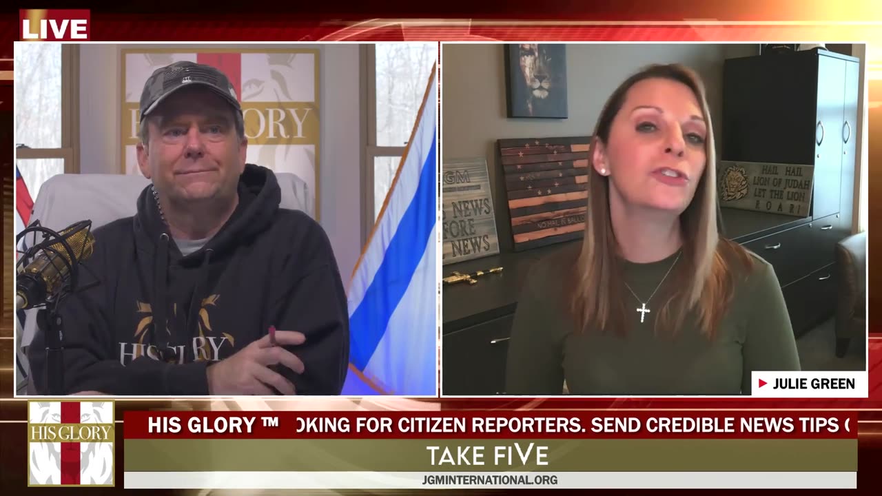 Julie Green & Alex Jones of InfoWars join His Glory on Take Five: Brighteon Edition