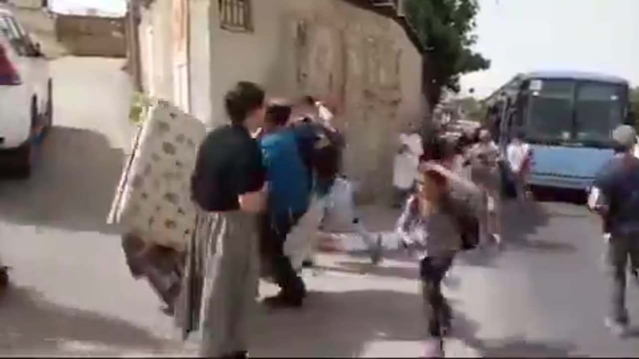 ILLEGAL ISRAELI SETTLERS RACE EACHOTHER WHO CAN STEAL A PALESTINIAN HOME FIRST