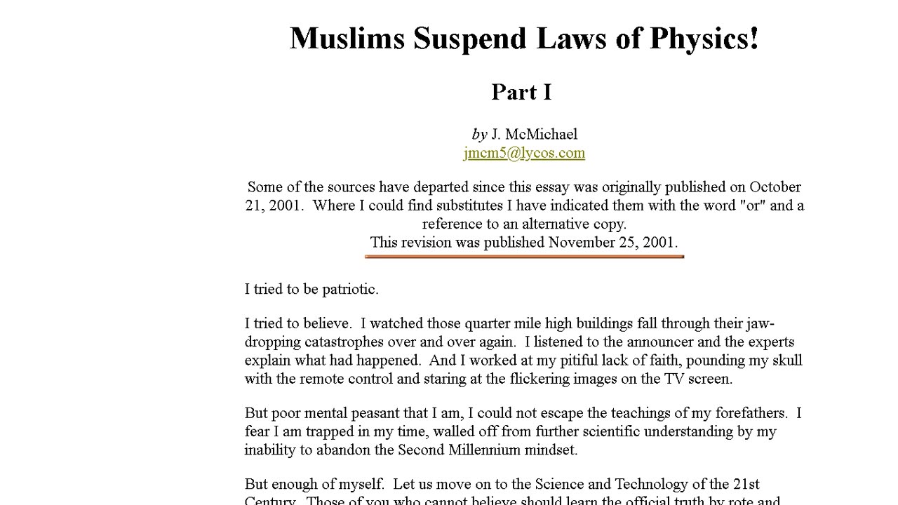 Muslims Supsend Laws of Physics
