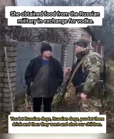 A poor Babushka punished by Ukrainian thugs