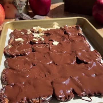 Chocolate Date Bark with Caramel, Apples & Pecans