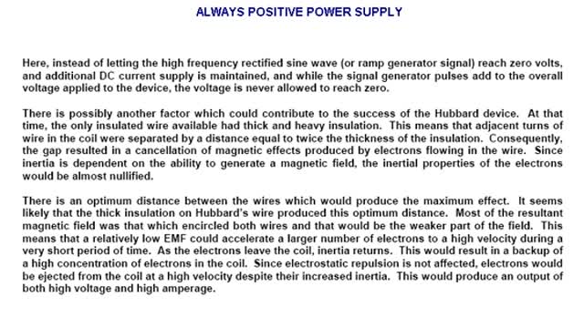 In 1919 a friend of Tesla, Alfred Hubbard demonstrated a free energy device on water