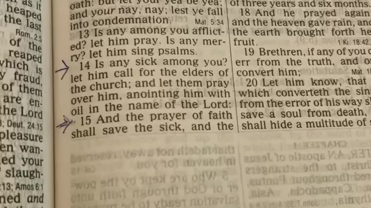 chosen ones daily scripture james 5 14-15 prayer offered in faith will make the sick person well!