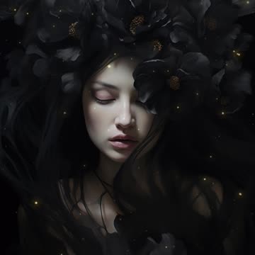 Gothic Dreams | Gothic Girl | Black Flowers | Gothic Art | AI Art #gothic #black