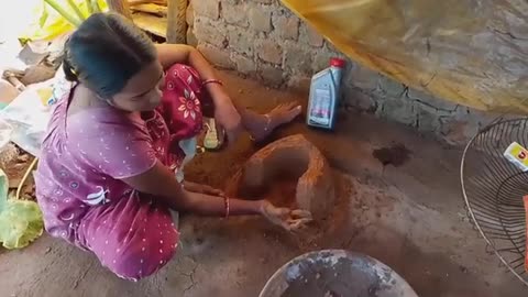 गांव में मिट्टी का चूल्हा कैसे बनाते हैं