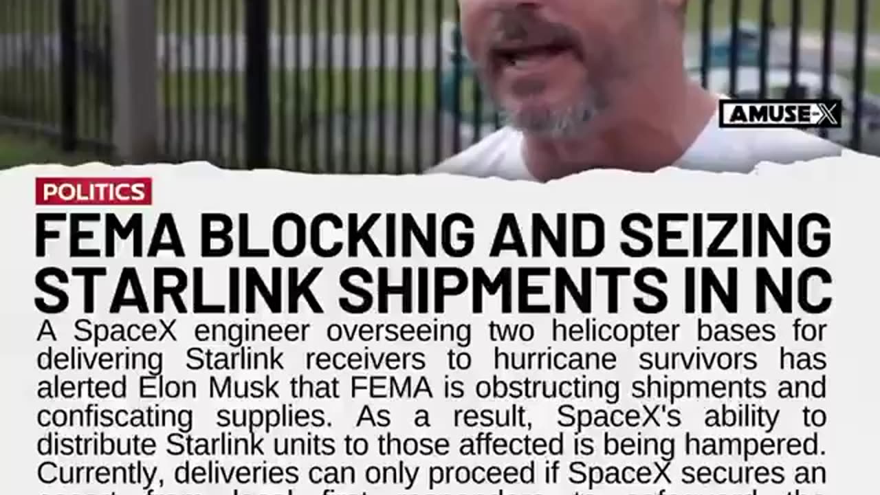 FEMA is blocking Starlink shipments to keep people offline