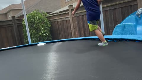 Running on the trampoline