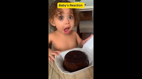Baby's Adorable Surprise Upon Seeing a Chocolate Cake #babyvideo #short