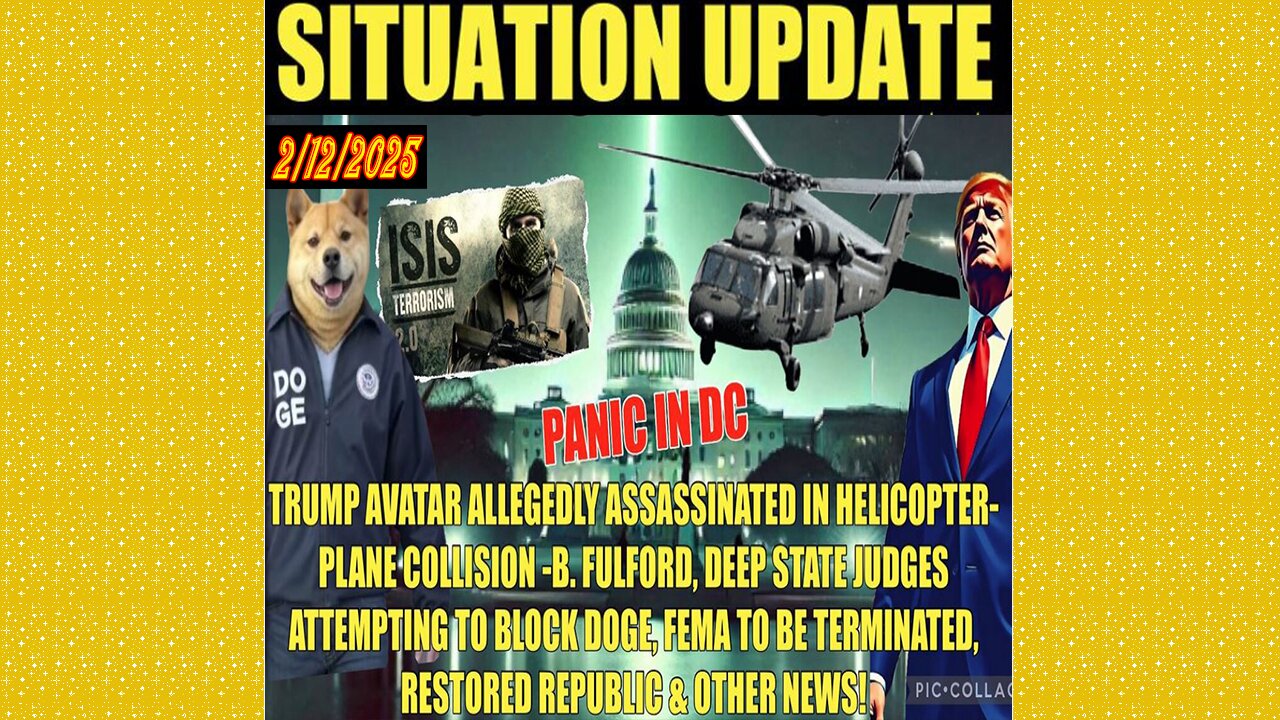 SITUATION UPDATE 2/12/25 - Trump Avatar, DS Federal Judges Blocking DOGE, FEMA Terminated