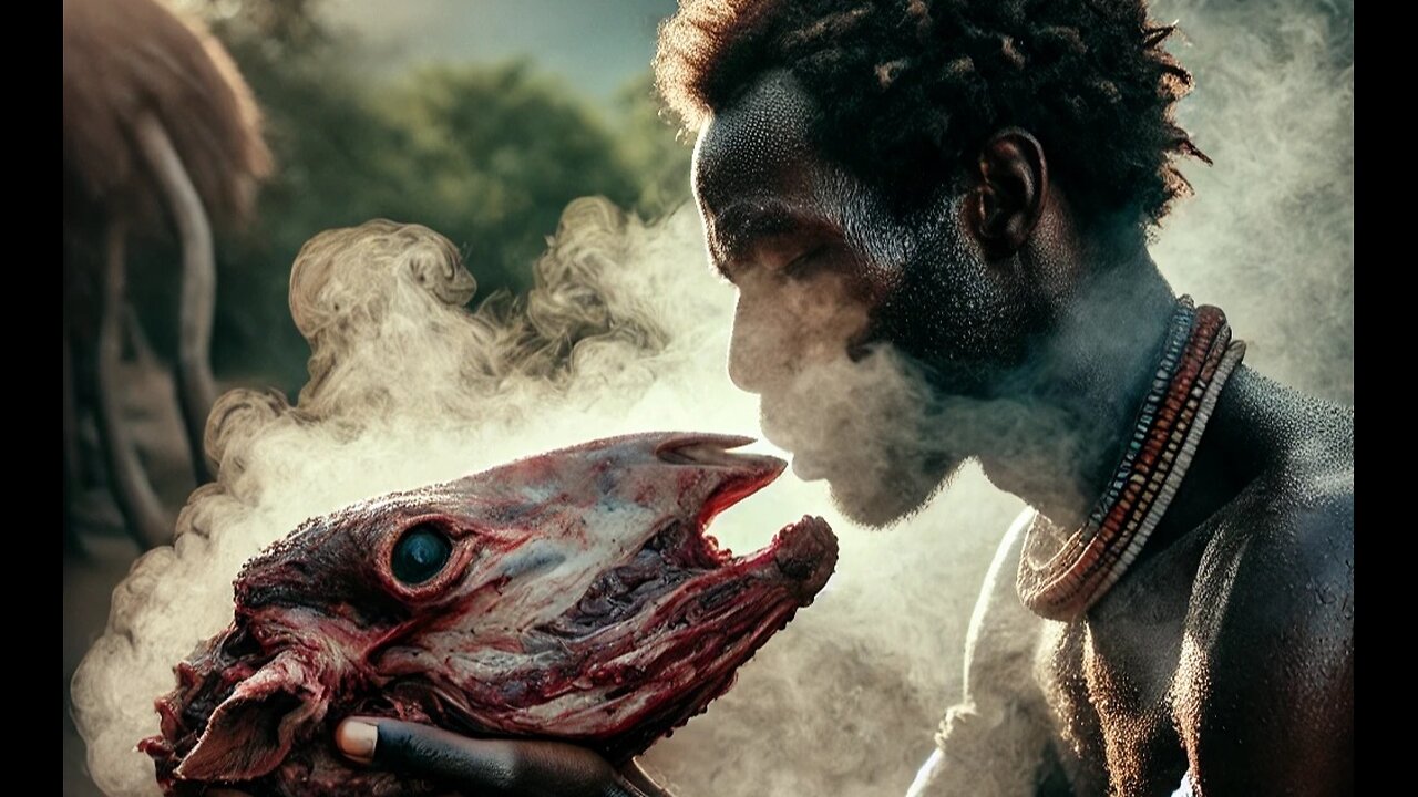 African Tribe cooks a veal soup