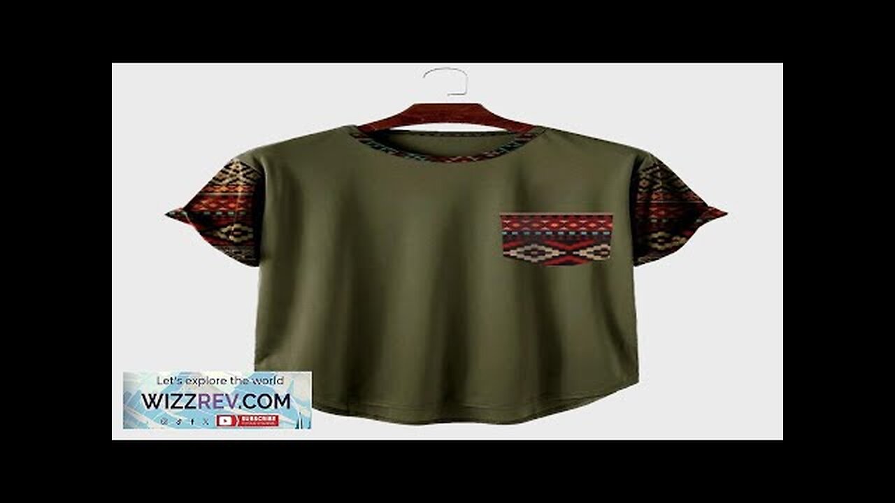 ChArmkpR Mens Ethnic Geometric Print Patchwork Chest Pocket Curved Hem T-Shirts Review