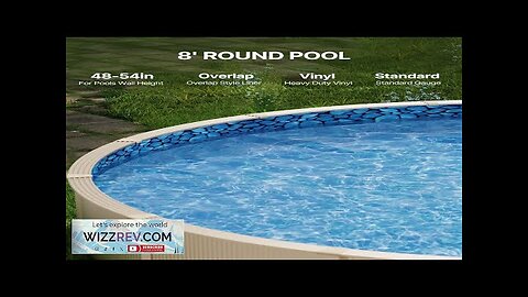 Round Pool Liner 8ft Overlap Style Pool Liner 54in Wall Height Durable