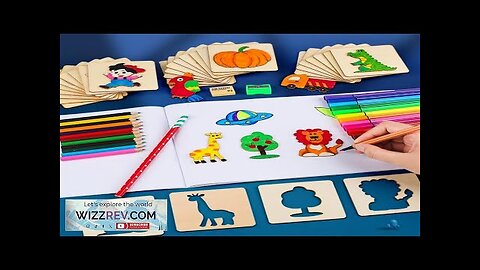 20Pcs Montessori Kids Drawing Toys Wooden DIY Painting Template Stencils Learning Review