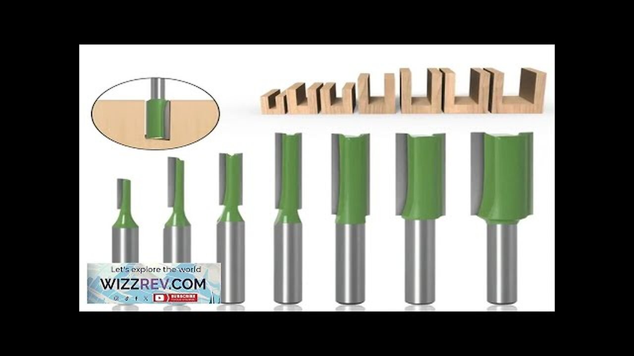 7PCS Straight Cut Router Bit Set Durable Tungsten Carbide 1/4" Shank Double Review