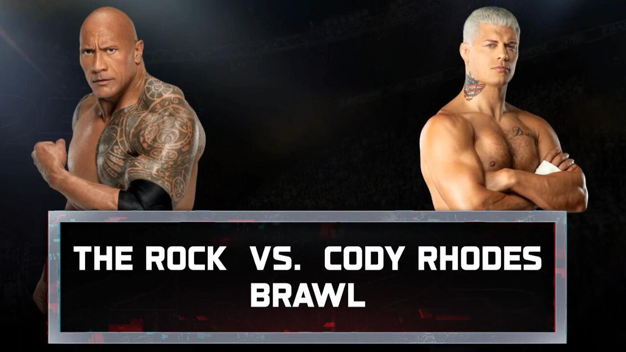 The Rock vs Cody Rhodes in a car park Brawl.