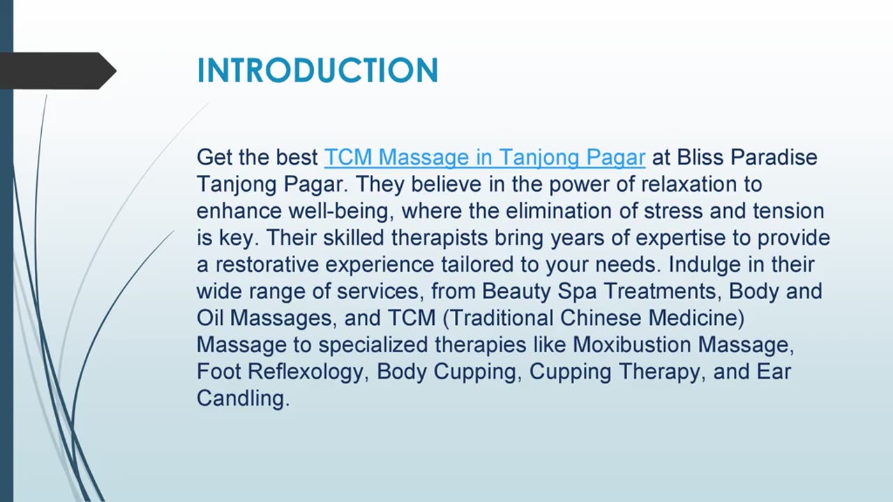 Get the best TCM Massage in Tanjong Pagar