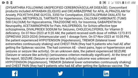 VAERS- 54 year old man (plus eight others) have common Adverse Event seizures!