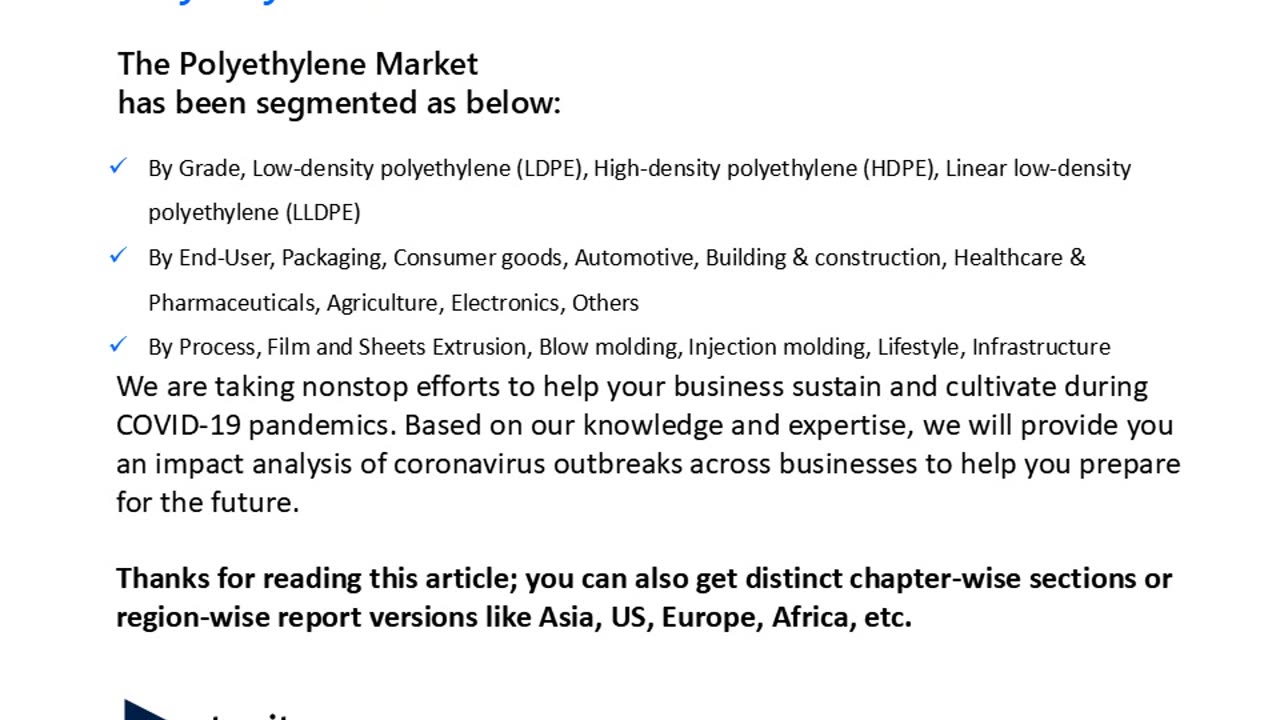 Polyethylene Market Share, Size, and Industry Growth Forecast Till 2031