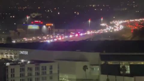 Massive Police Presence in LA proceeding down the highway.