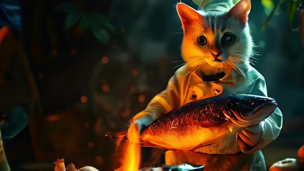 Cat cooking