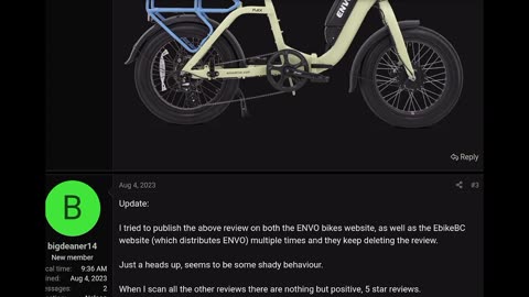 Why Did Envo Drive Delete My 4-Star Ebike Review? A Customer Speaks Out
