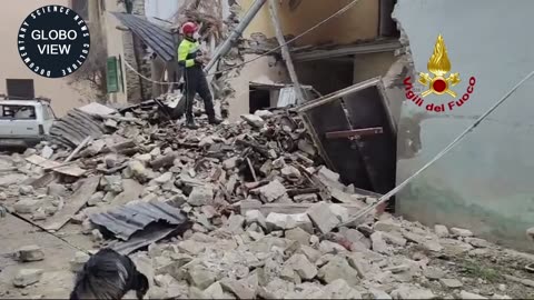 House collapses near a church in Italy, injured person pulled from rubble