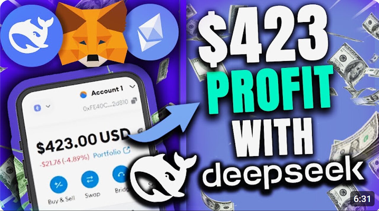 How to Earn Crypto With DEEPSEEK AI BOT | $423 in 15 Minutes | AUTO PASSIVE INCOME 2025