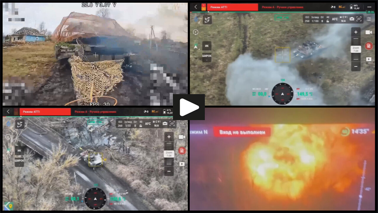 Kursk region: Russian wired FPV drones hunting for a Ukrainian tank