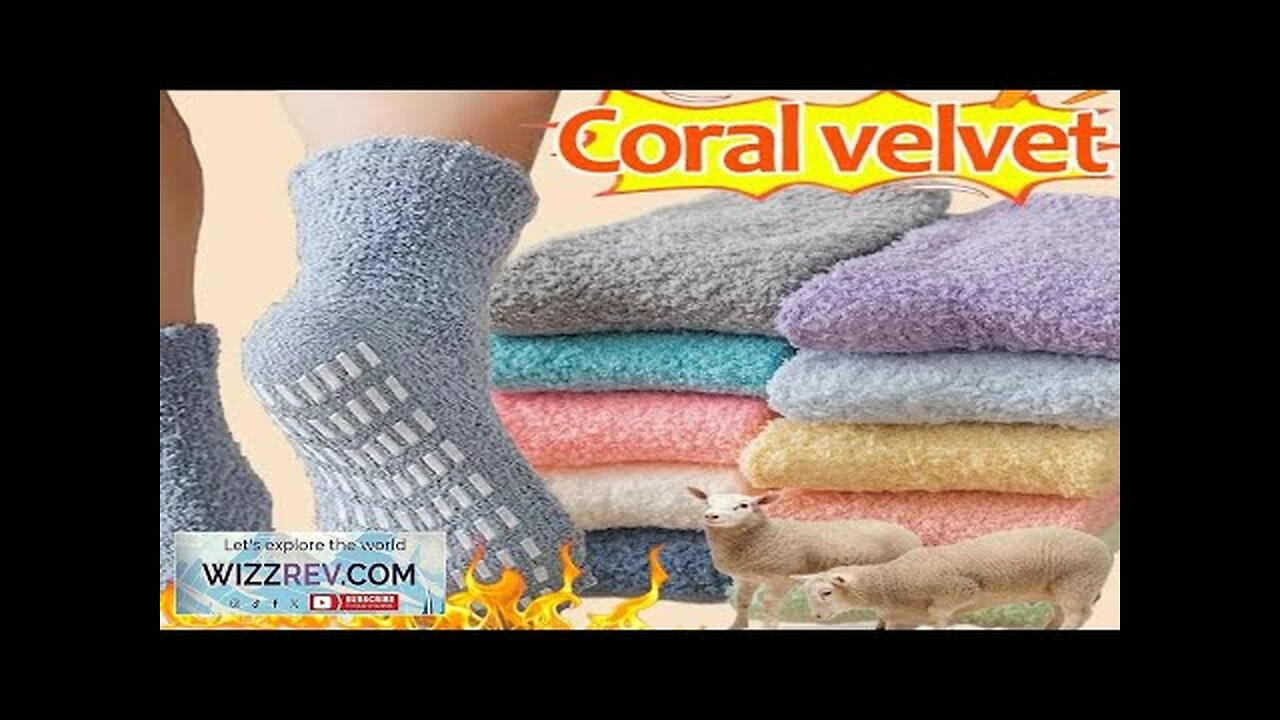 Thickened Coral Velvet Socks Women's Solid Color Indoor Floor Stocking Winter Plush Review