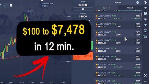 $100 to $7,478 in 12 minutes