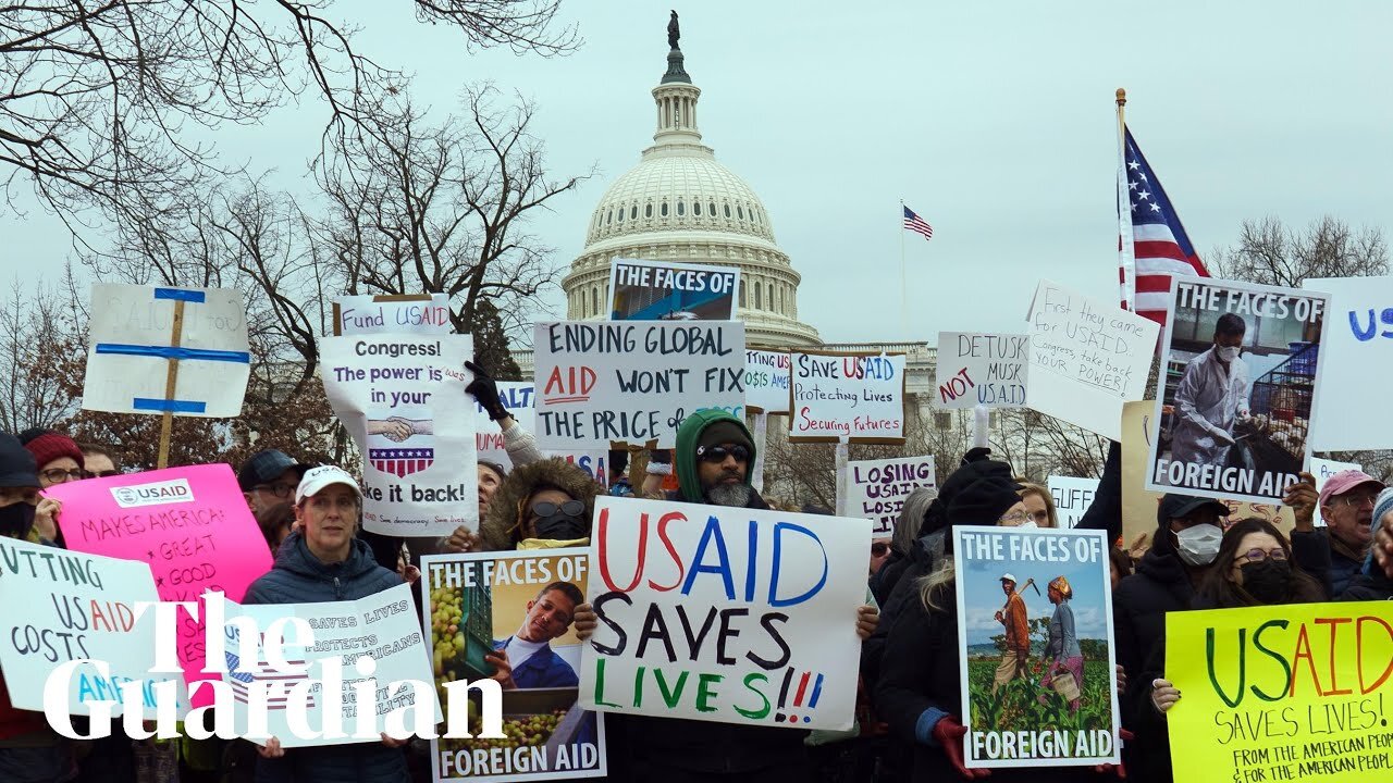 Thousands rally outside US Capitol against Trump's closure of USAid