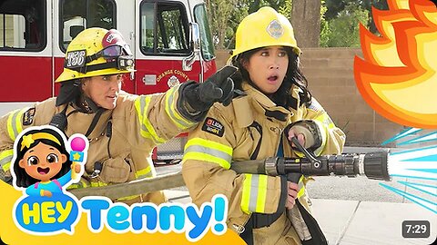 🚒 Becoming a Firefighter! _ Explore Firetruck _ Educational Videos for Kids _ Hey Tenny!