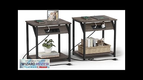 VASAGLE End Table with Charging Station Set of 2 Small Side Tables Review