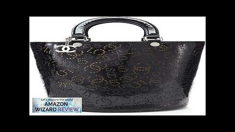 CHANEL Pre-Loved Black Perforated Patent Leather Vertical Bucket Tote BlackA coveted find Review