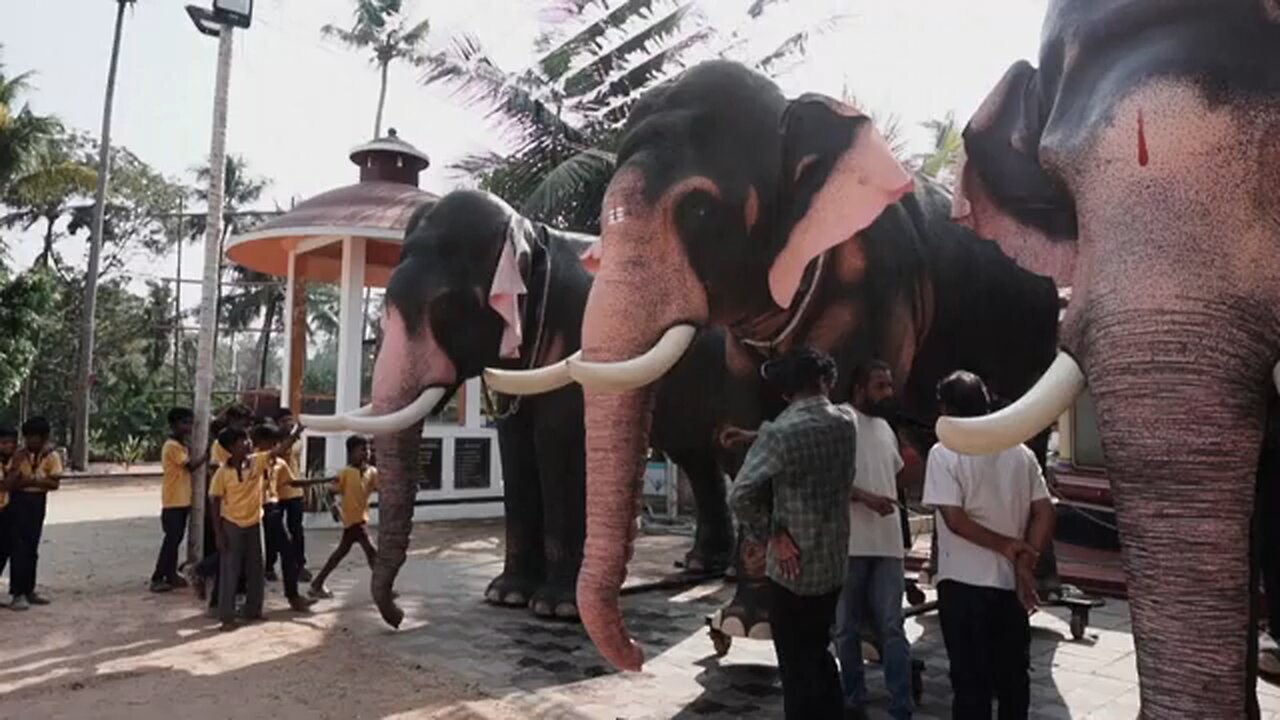 Indian temples adopt 'cruelty-free' robot elephants