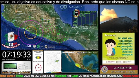 #SISMO Magnitud 4.3 Loc 37 km al SUR de PETATLAN, GRO 22/01/25 07:18:56 #noameritoalerta