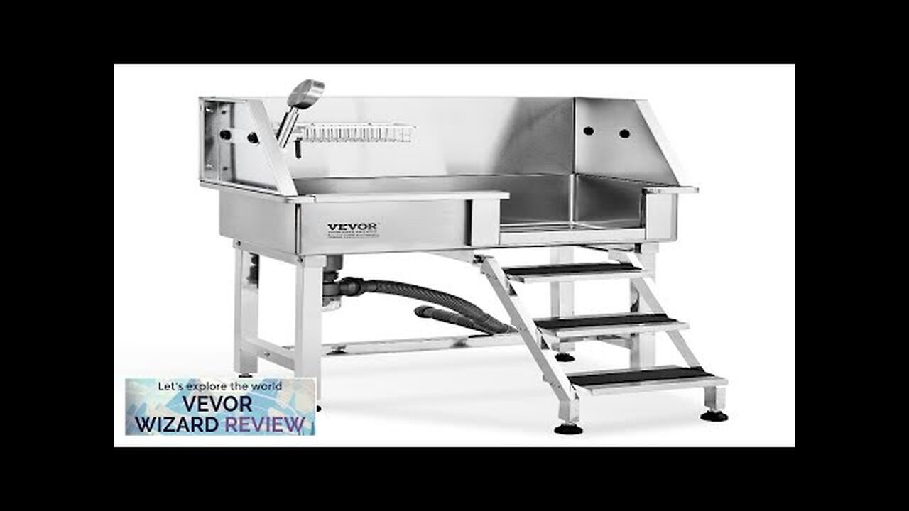 VEVOR 34" Pet Dog Bathing Station w/Ramp Professional Stainless Steel Dog Grooming Review