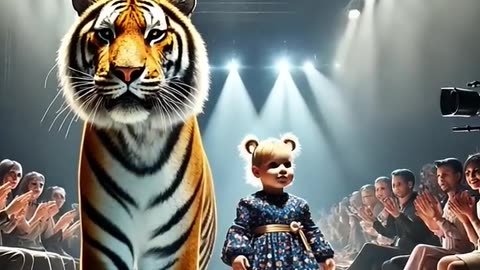 Big tiger__Cute baby__ fashion show #tiger #baby #agt #shorts #rksedit