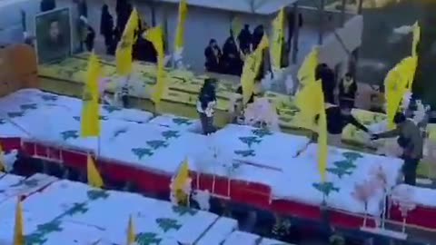 About a hundred Hezbollah terrorists are being buried in Lebanon today.