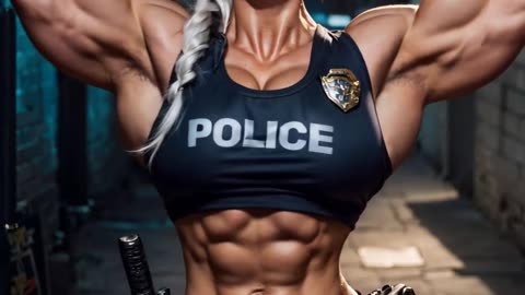 Beautiful Muscular police officer