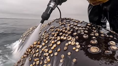 Watch those barnacles wash away! 🧼🐋 So satisfying!