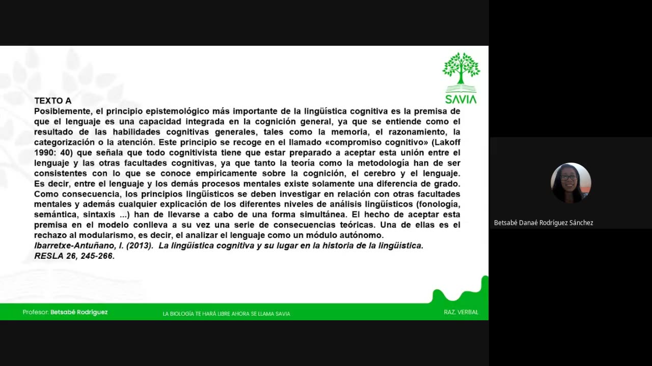 SAVIA SEMIANUAL 2024 | Semana 11 | R. Verbal